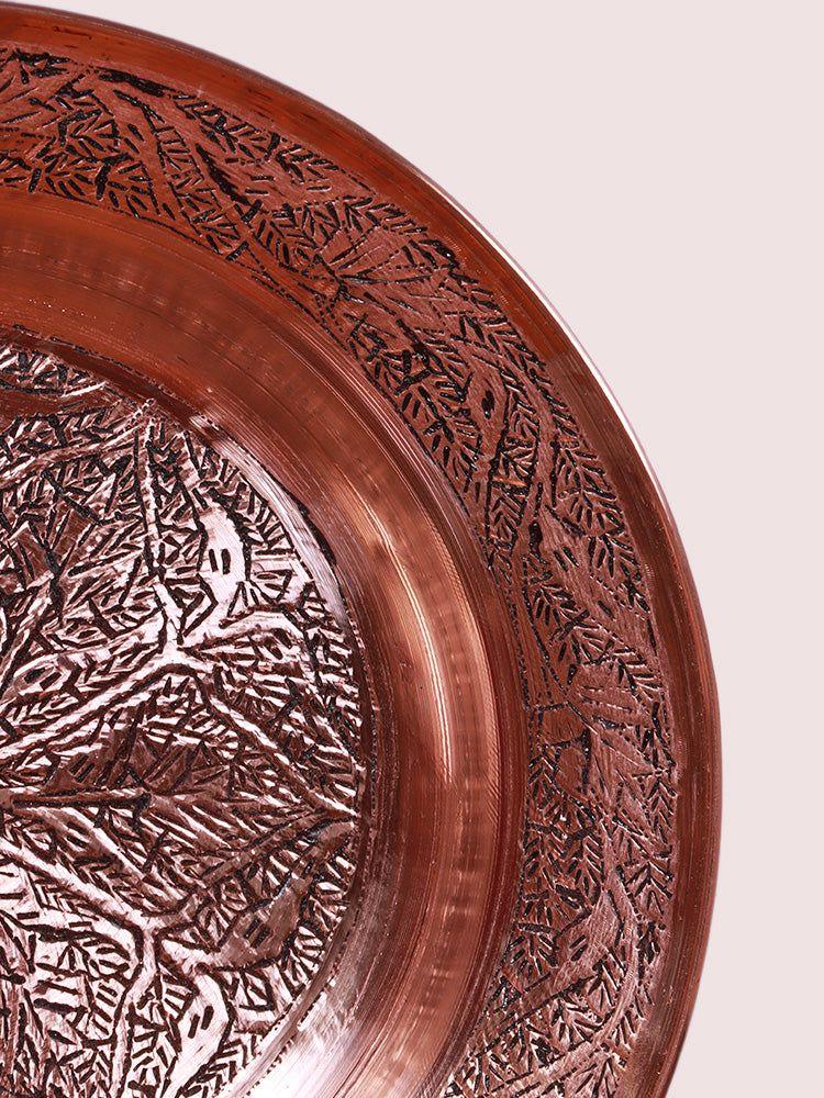 Kandkaer Chinar Motif Kashmiri Copper Plate - Legacy of Craftsmanship - Hamiast