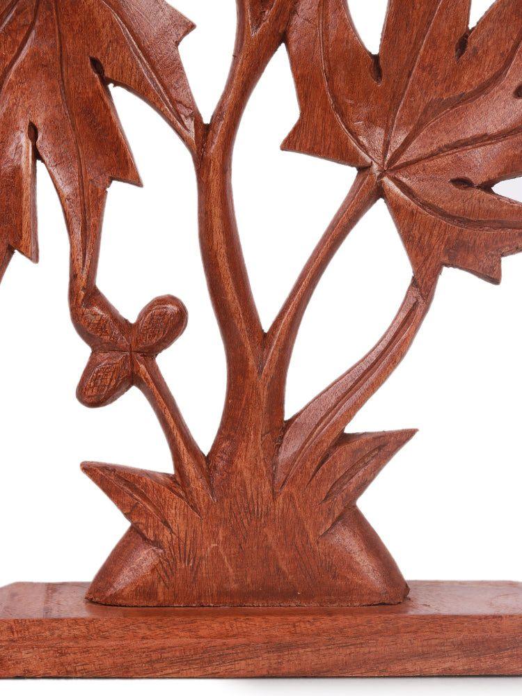 Kashmir Walnut Wood Chinar Tree and Bird Table Accent - Hamiast