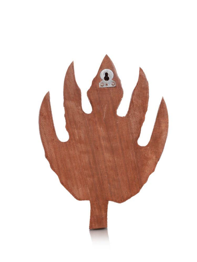 Kashmiri Chinar Leaf Carved Walnut Wood Key Hanger Handmade - Hamiast