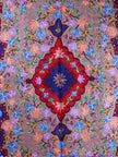 Kashmiri Regal Floris Handmade Silk Chain Stitch Rug - Hamiast