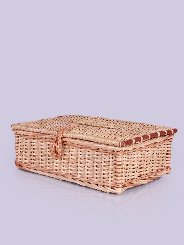 Kashmiri Willow Wicker Tissue Box - Handcrafted Elegance - Hamiast
