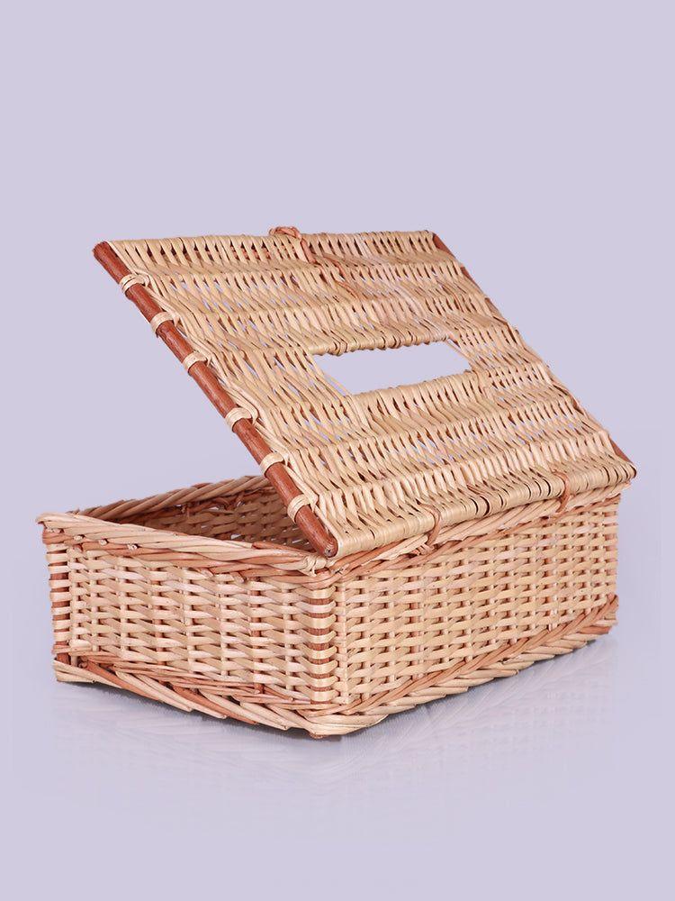Kashmiri Willow Wicker Tissue Box - Handcrafted Elegance - Hamiast