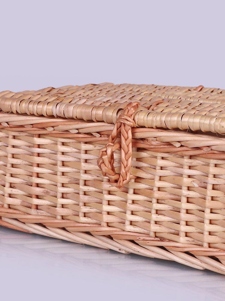 Kashmiri Willow Wicker Tissue Box - Handcrafted Elegance - Hamiast