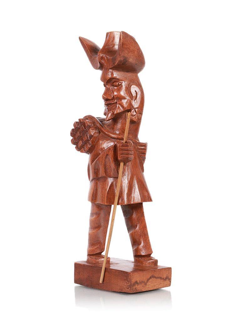 Legacy of Ladakh: Handcrafted Walnut Wood Ladakhi Man Sculpture - Hamiast