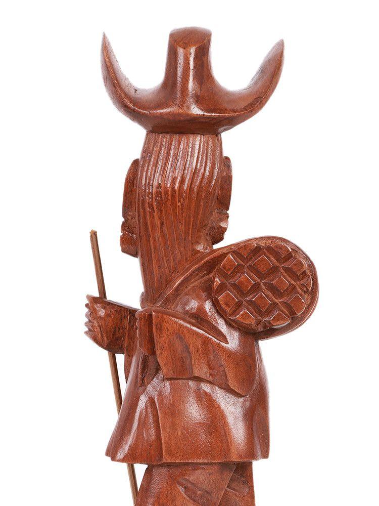Legacy of Ladakh: Handcrafted Walnut Wood Ladakhi Man Sculpture - Hamiast