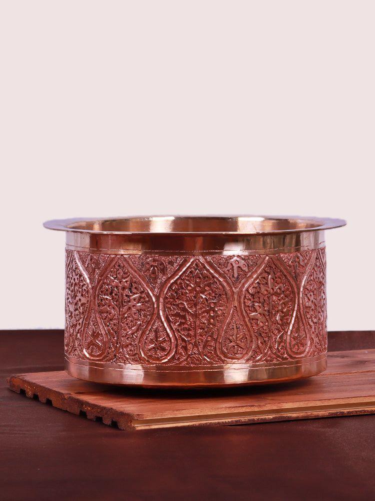 Kashmiri Copper Patila/Pot - A Confluence of Artistry and Function - Hamiast