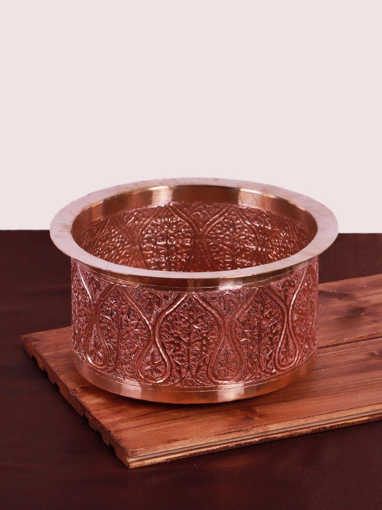 Kashmiri Copper Patila/Pot - A Confluence of Artistry and Function - Hamiast