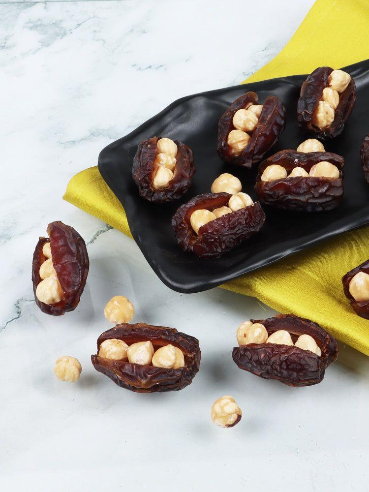 Premium Medjool Dates Stuffed with Hazelnuts - Exquisite Gourmet Treat - Hamiast