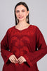 Rang-e-Surkh — Deep Maroon Pheran with Tone-on-Tone Aari Kashmiri Embroidery-Zoomed