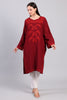 Rang-e-Surkh — Deep Maroon Pheran with Tone-on-Tone Aari Kashmiri Embroidery-front