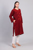 Rang-e-Surkh — Deep Maroon Pheran with Tone-on-Tone Aari Kashmiri Embroidery-left