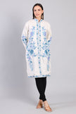 Shabnam-e-Firoza Ivory Kashmiri Wool Jacket with Aari Embroidery