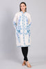 Shabnam-e-Firoza Ivory Kashmiri Wool Jacket with Aari Embroidery
