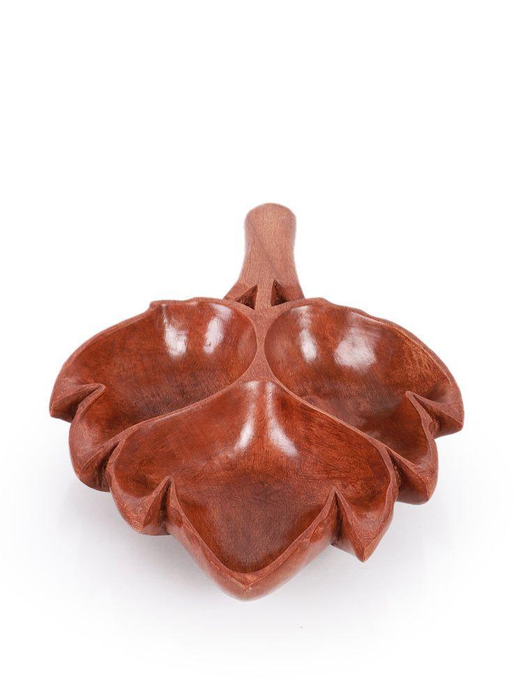 Walnut Wood Chinar Dry Fruit Bowl Small - Hamiast