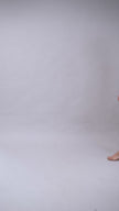 Full outfit of saffron Aari embroidered co-ord set with straight pants for women-Video